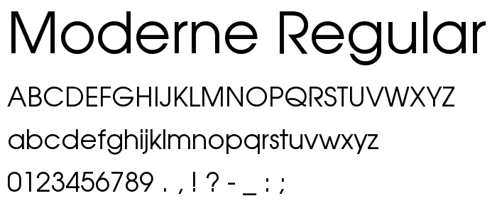 Moderne Regular font